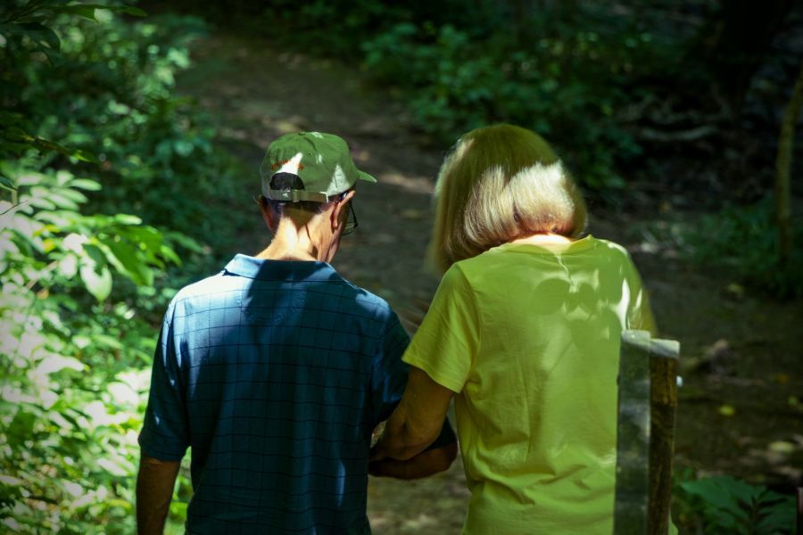 Seniors hiking