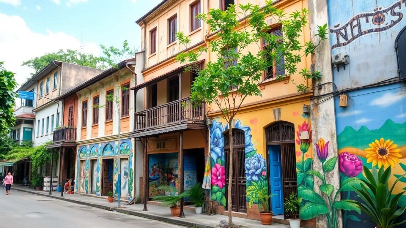Ipoh street art and colonial buildings