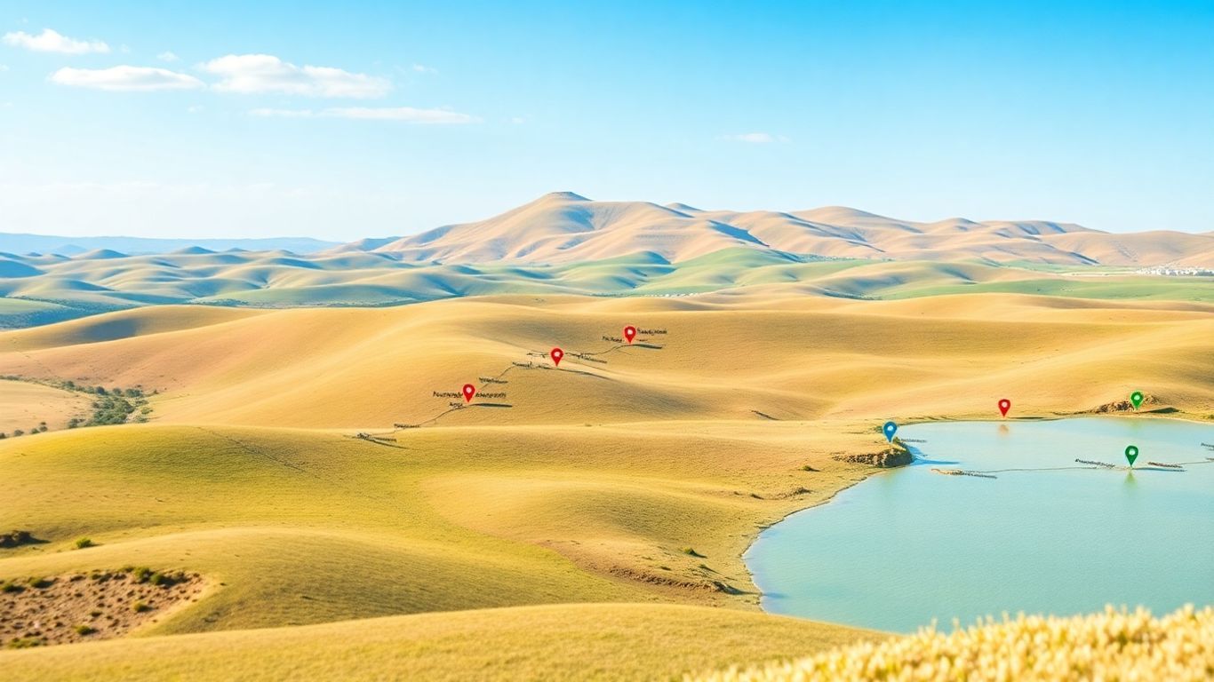 Map of Texas cities with colorful markers.