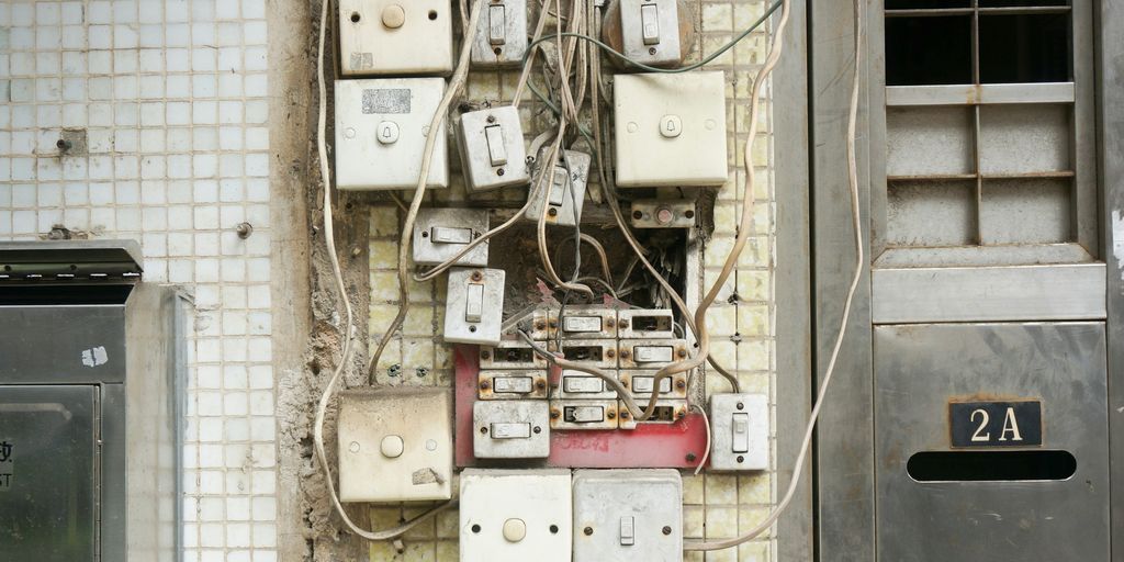 several assorted power switches mounted on white wall