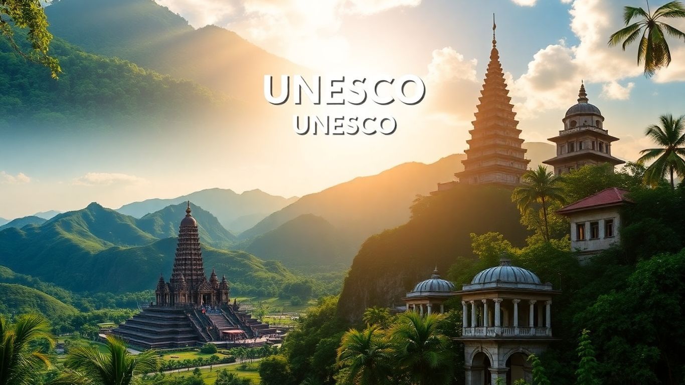 Collage of Malaysia's UNESCO World Heritage Sites.
