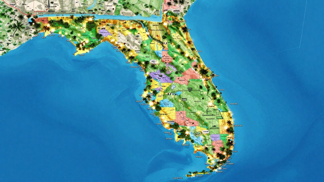 Interactive Florida map showing cities and geographical regions.