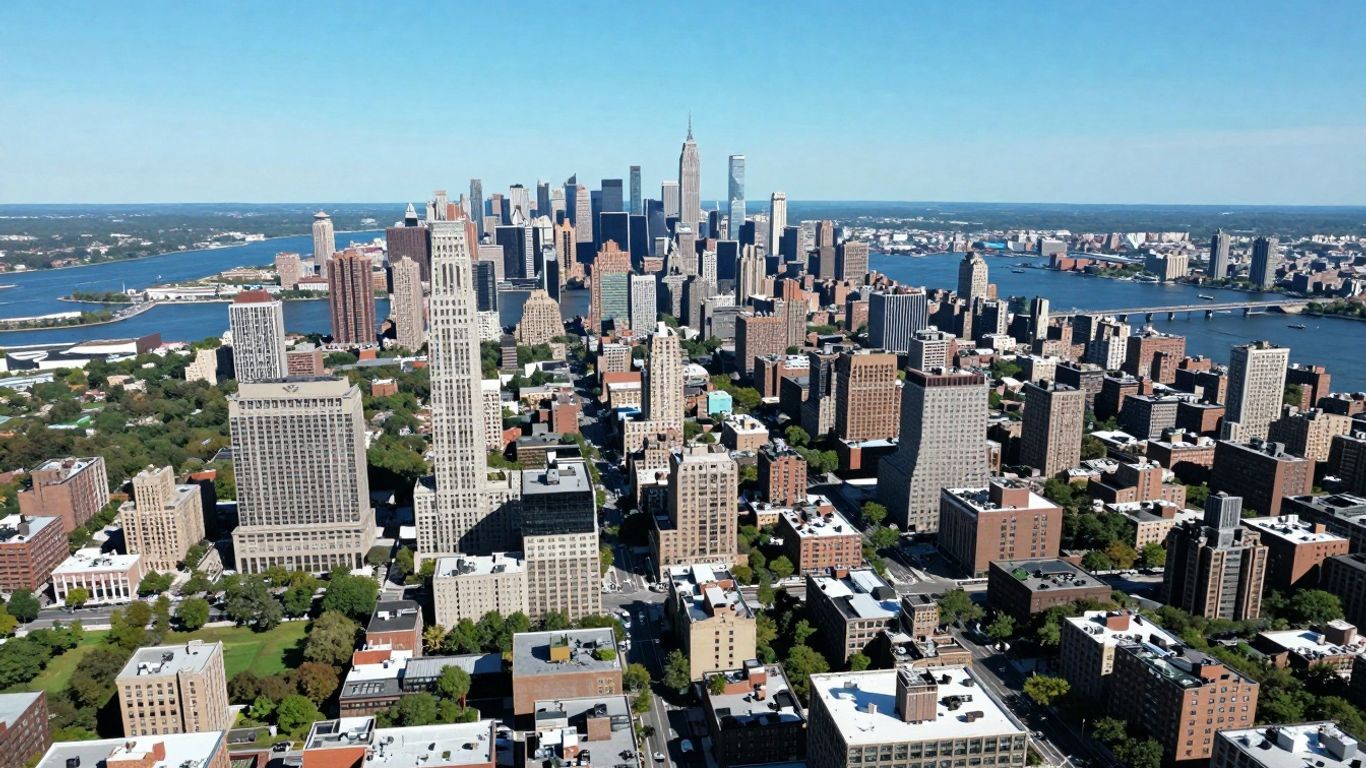 Aerial view of Queens, New York City.