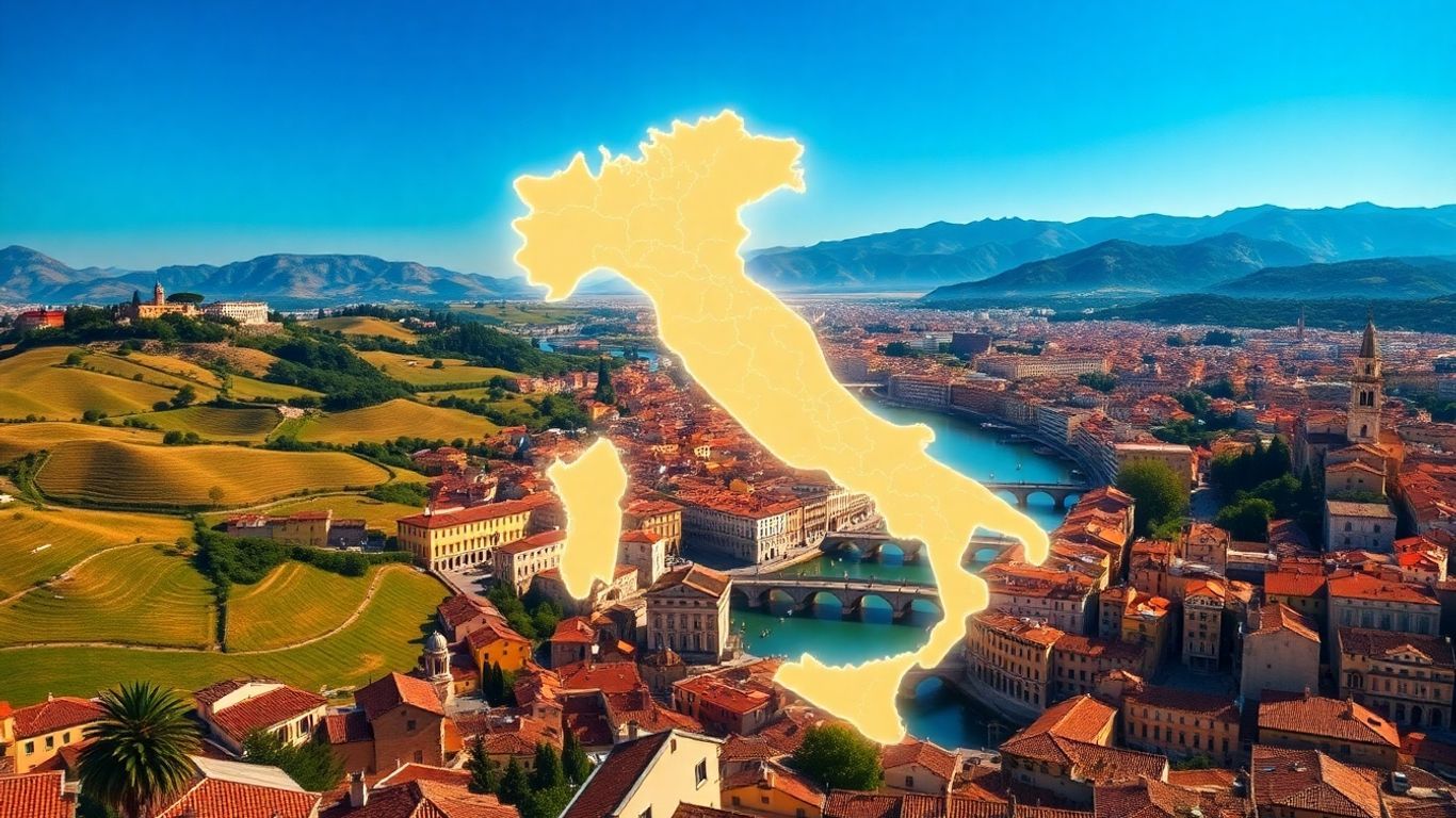 Interactive map of Italy's cities and landmarks.