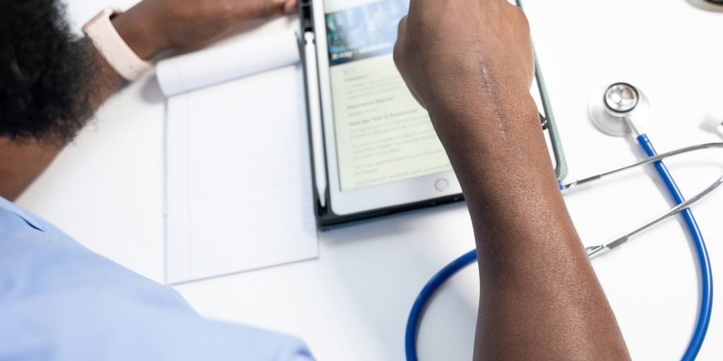 a man using a tablet