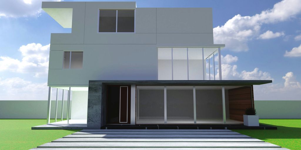 a house with a pool
