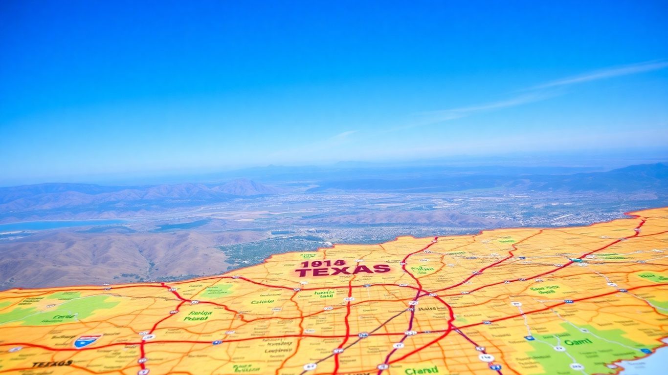 Detailed map of Texas cities and roads.