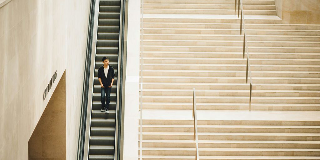 man on stairs