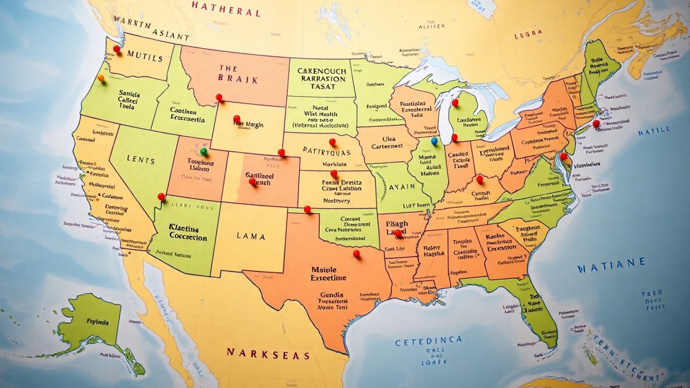 Interactive map of US cities for travel planning.