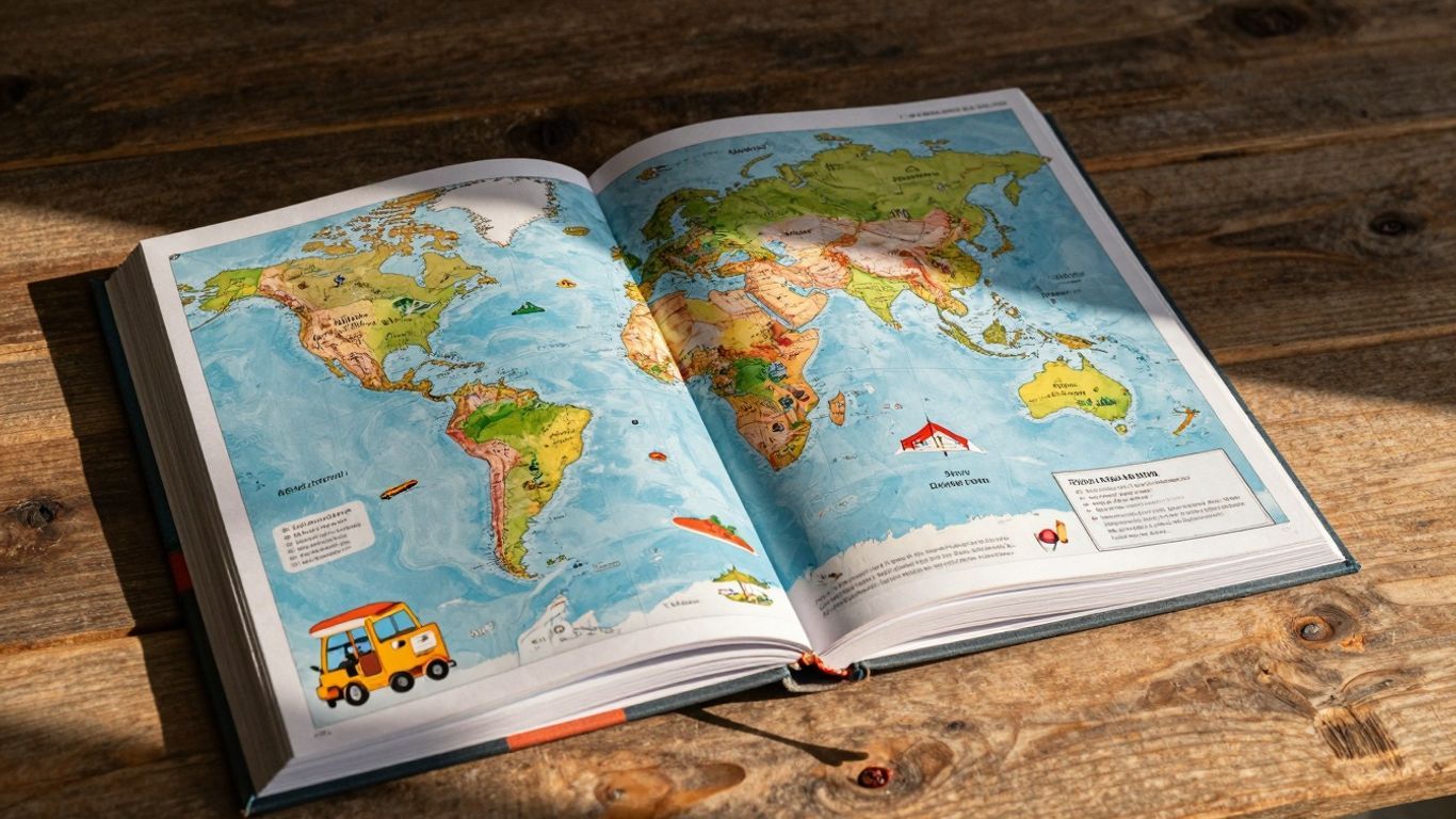 Open Lonely Planet travel guide with maps and destinations.