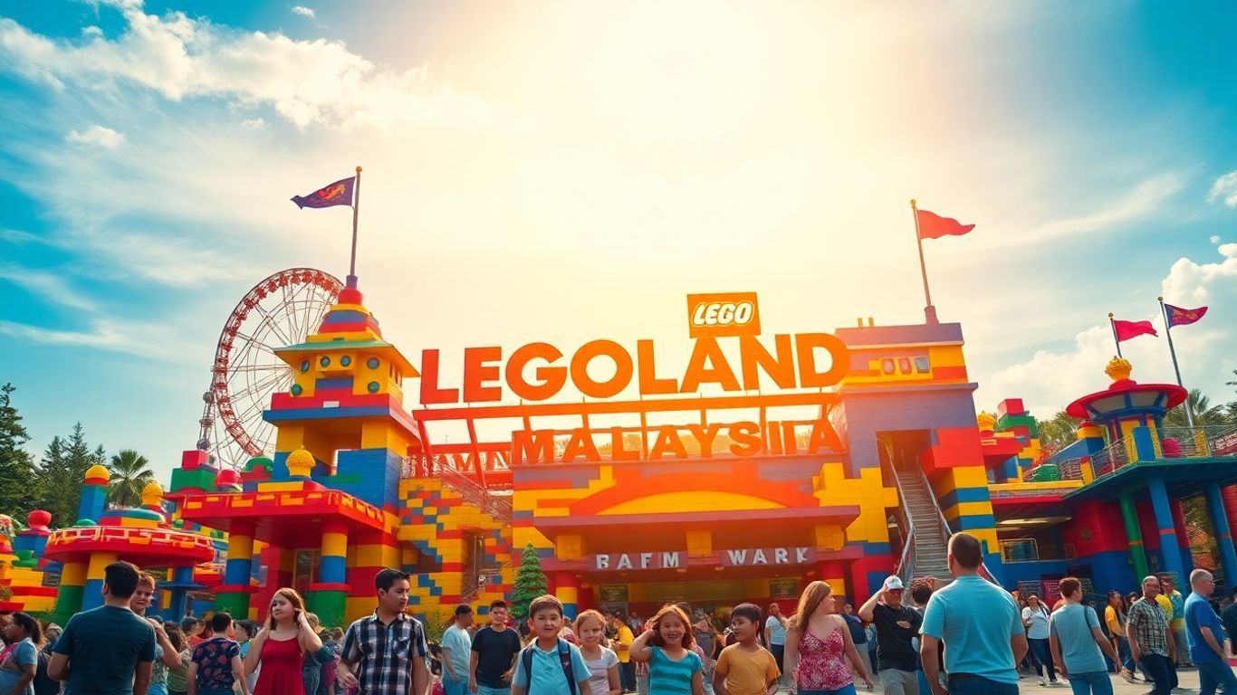 LEGOLAND Malaysia theme park with rides and LEGO structures.
