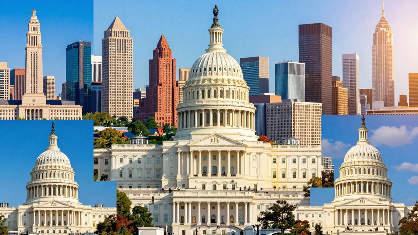 U.S. capital cities landmarks collage