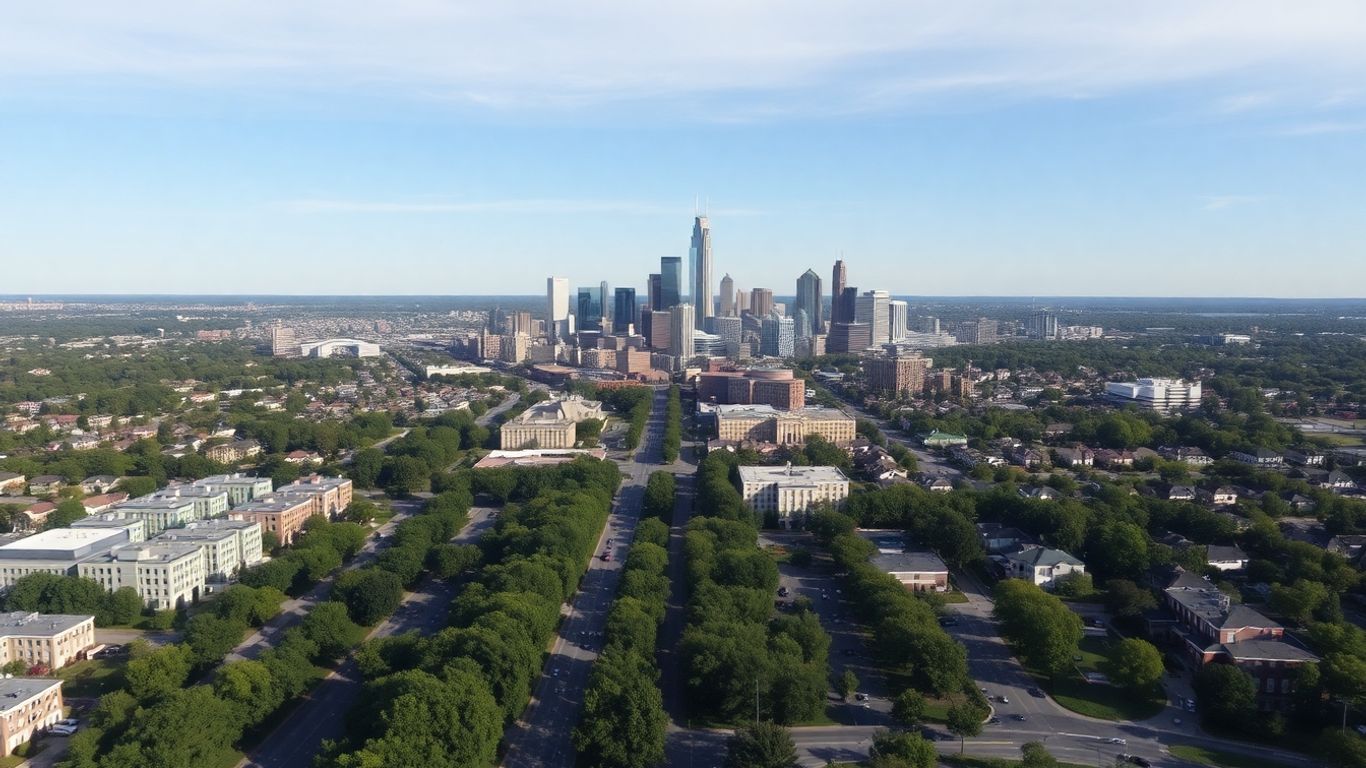 Aerial photo of Atlanta cityscape and surrounding neighborhoods