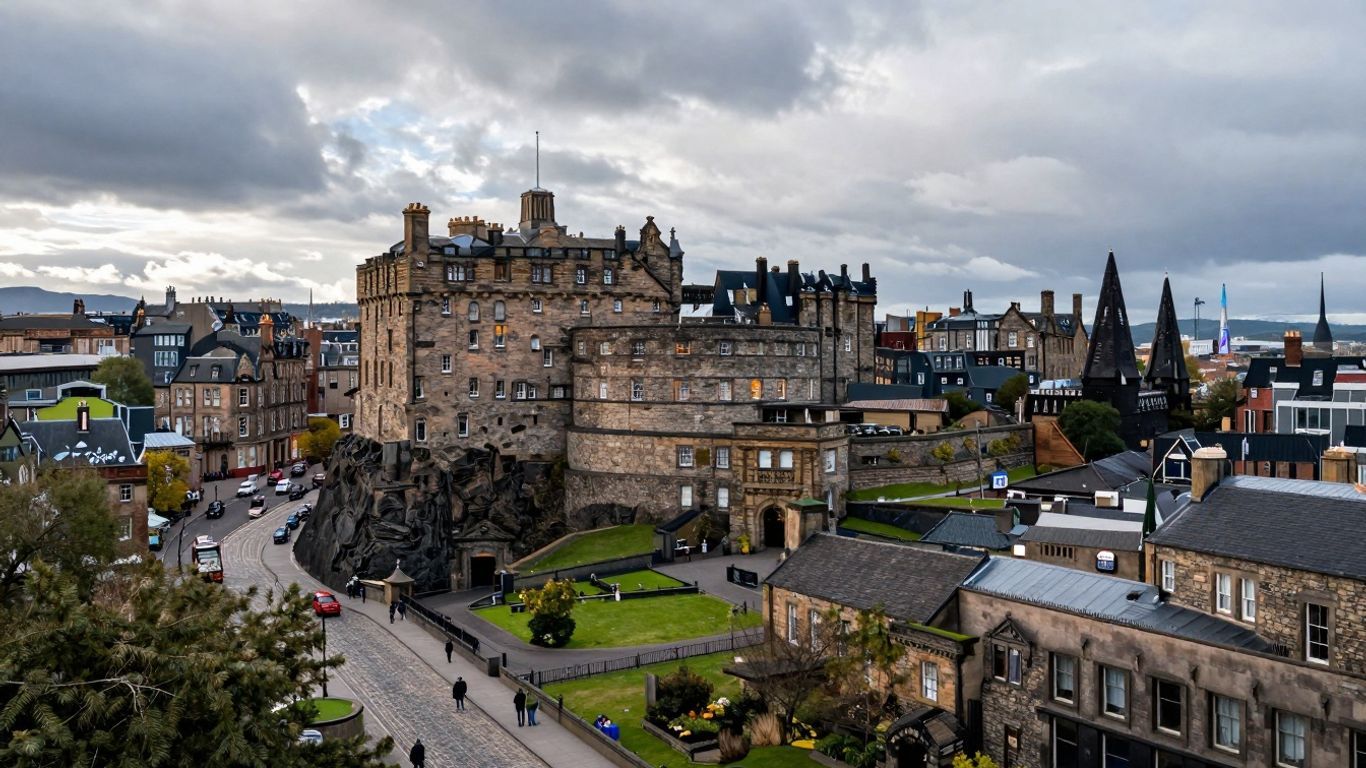 Edinburgh Castle overlooking the city skyline