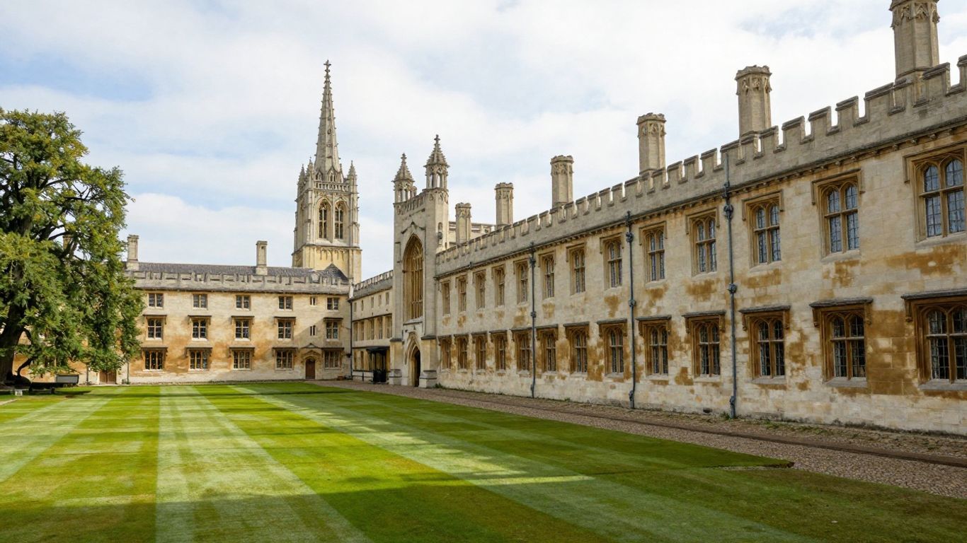 Historic university buildings in Oxford and Cambridge.