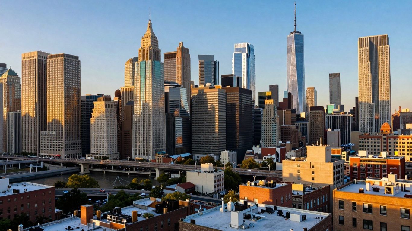 Map of iconic US cities and skylines