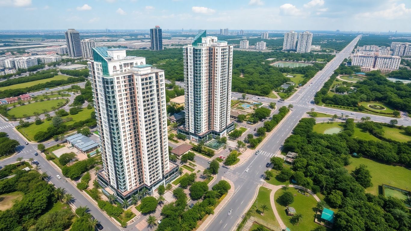 High-rise apartments with parks in Vinhomes Smart City