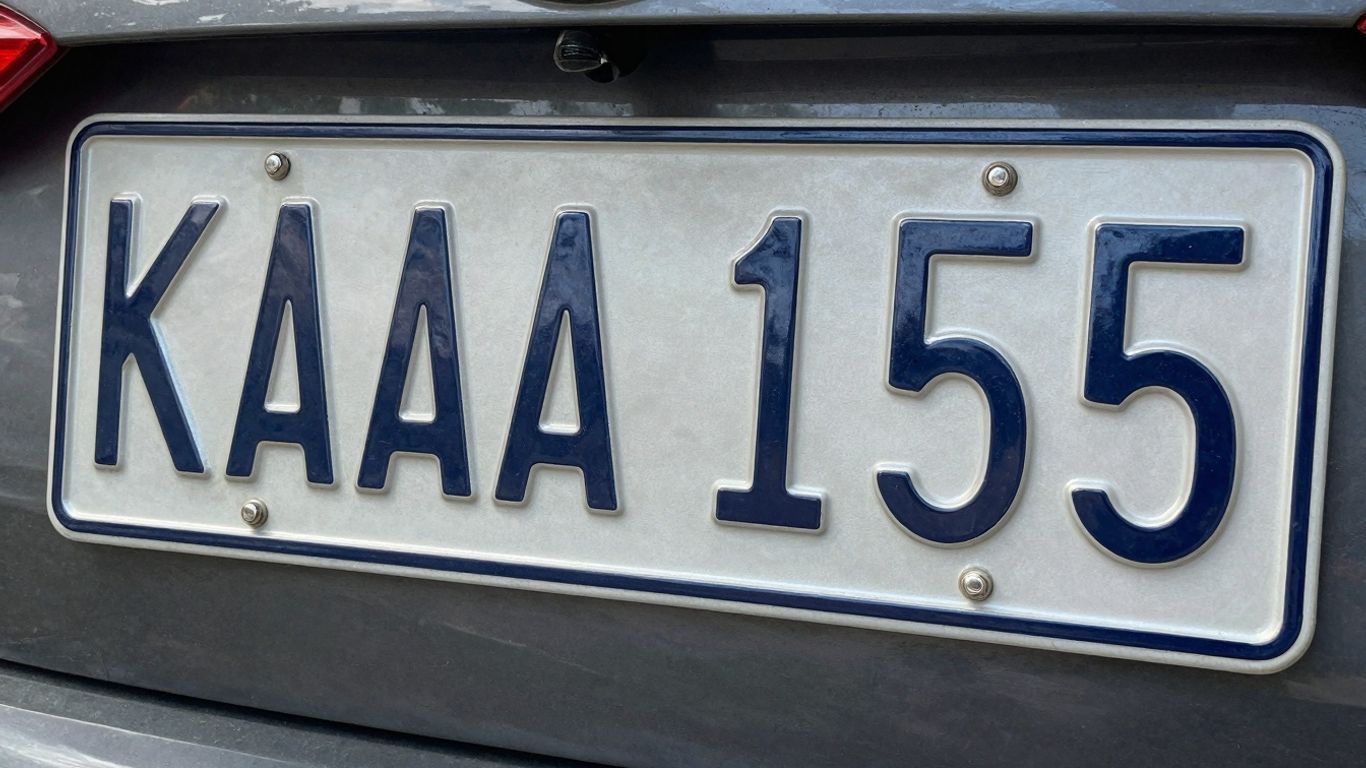Malaysian license plate with regional identifier