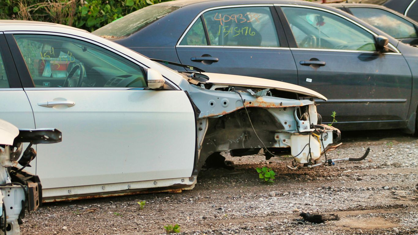 a car that is sitting in the dirt