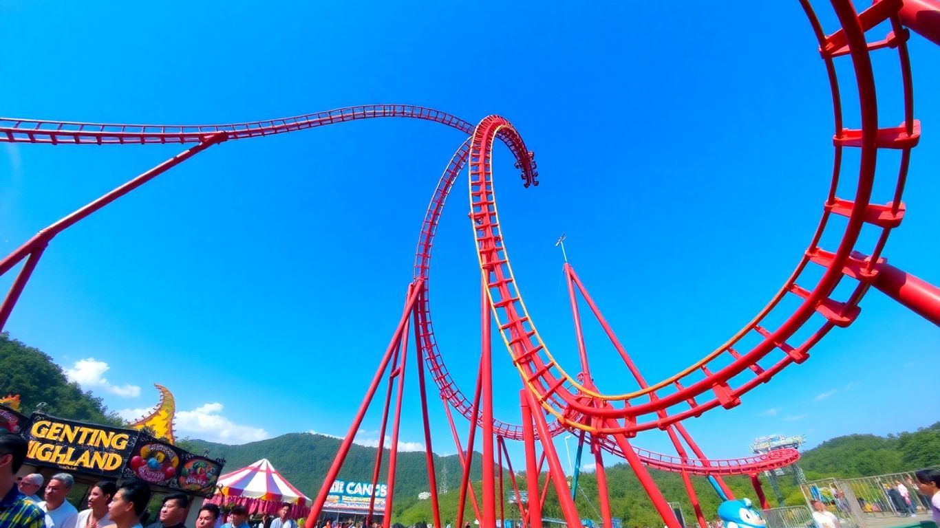 Genting Highlands amusement park with rollercoasters and rides.