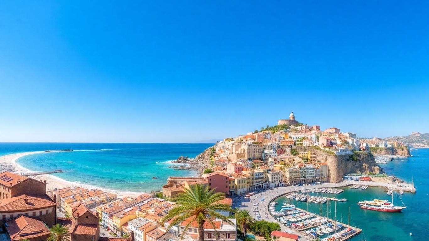 Diverse Spanish cities with coastal and island views.