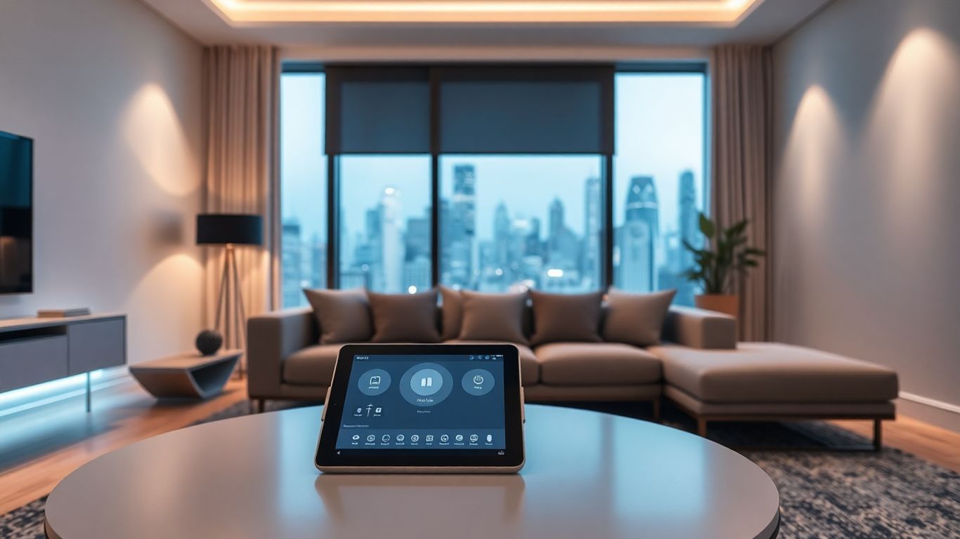 Smart home automation interface on tablet