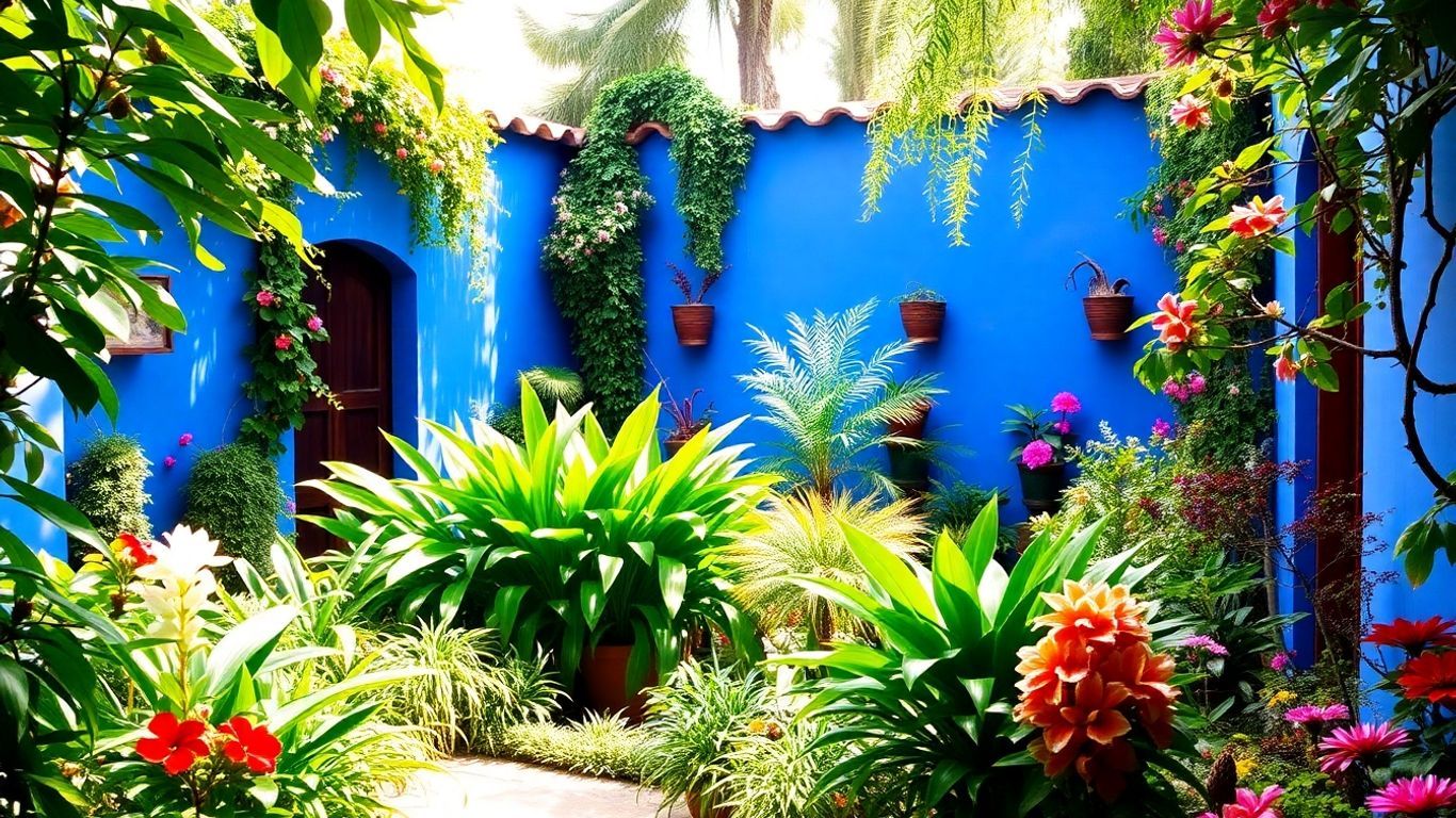 Frida Kahlo's Casa Azul courtyard garden