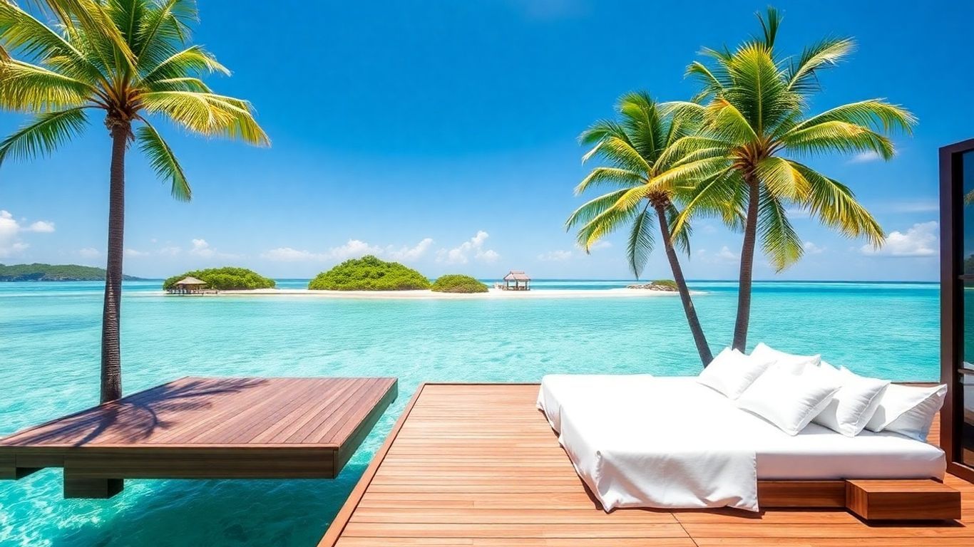 Floating room over clear turquoise water in Langkawi