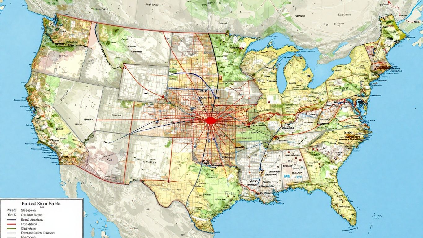 Map of United States cities and metropolitan areas.