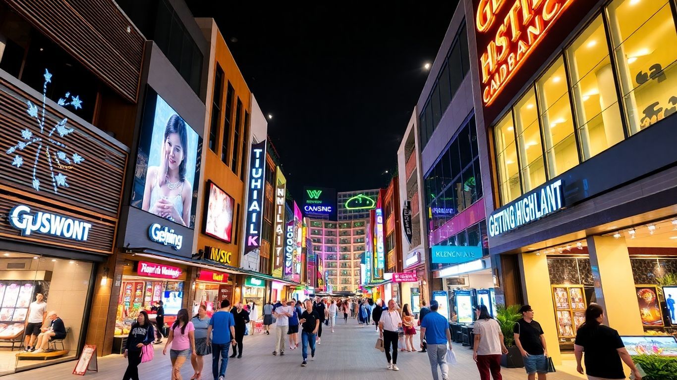 Genting Highlands shopping and dining street scene