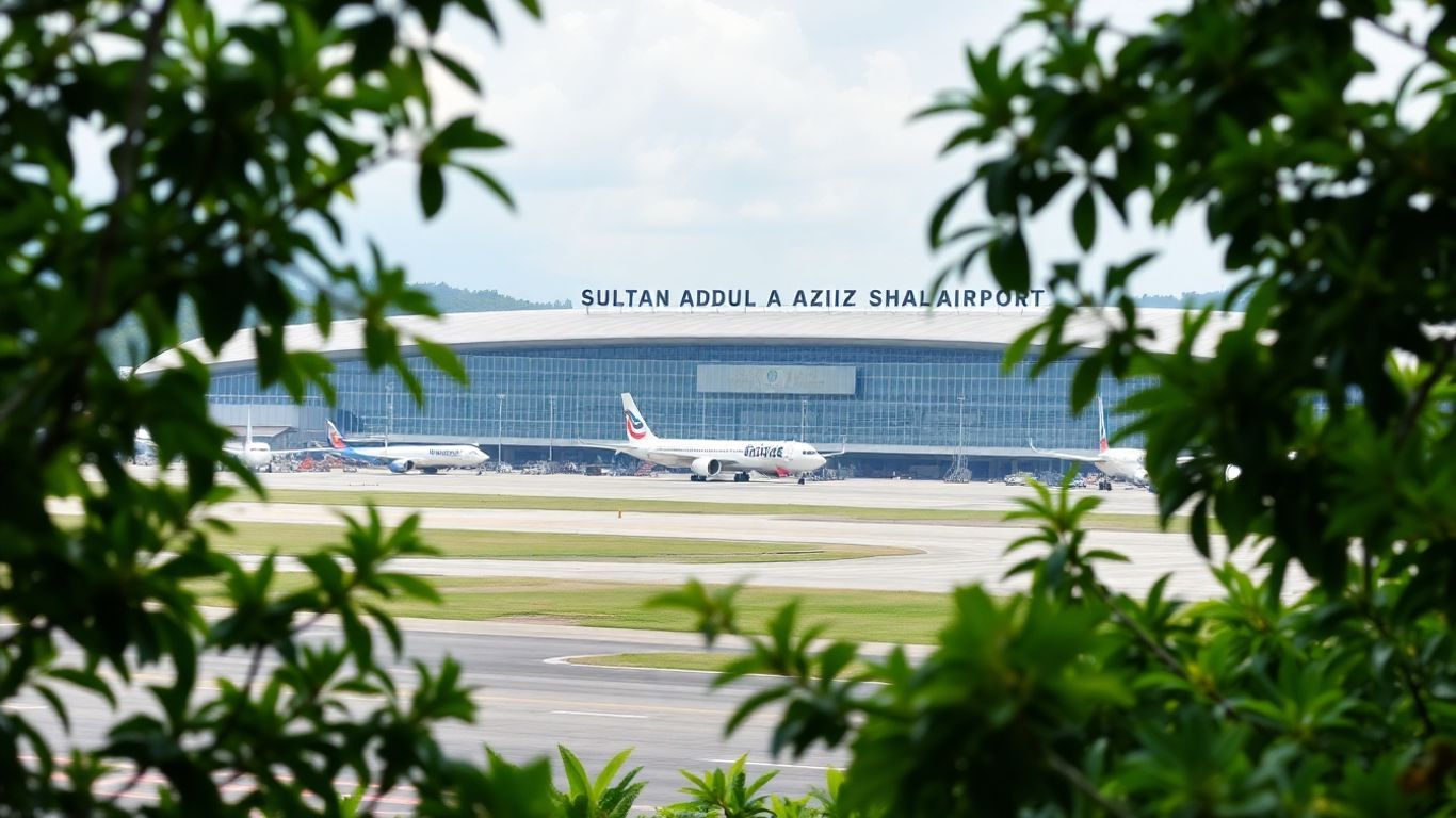 Sultan Abdul Aziz Shah Airport terminal and tarmac view