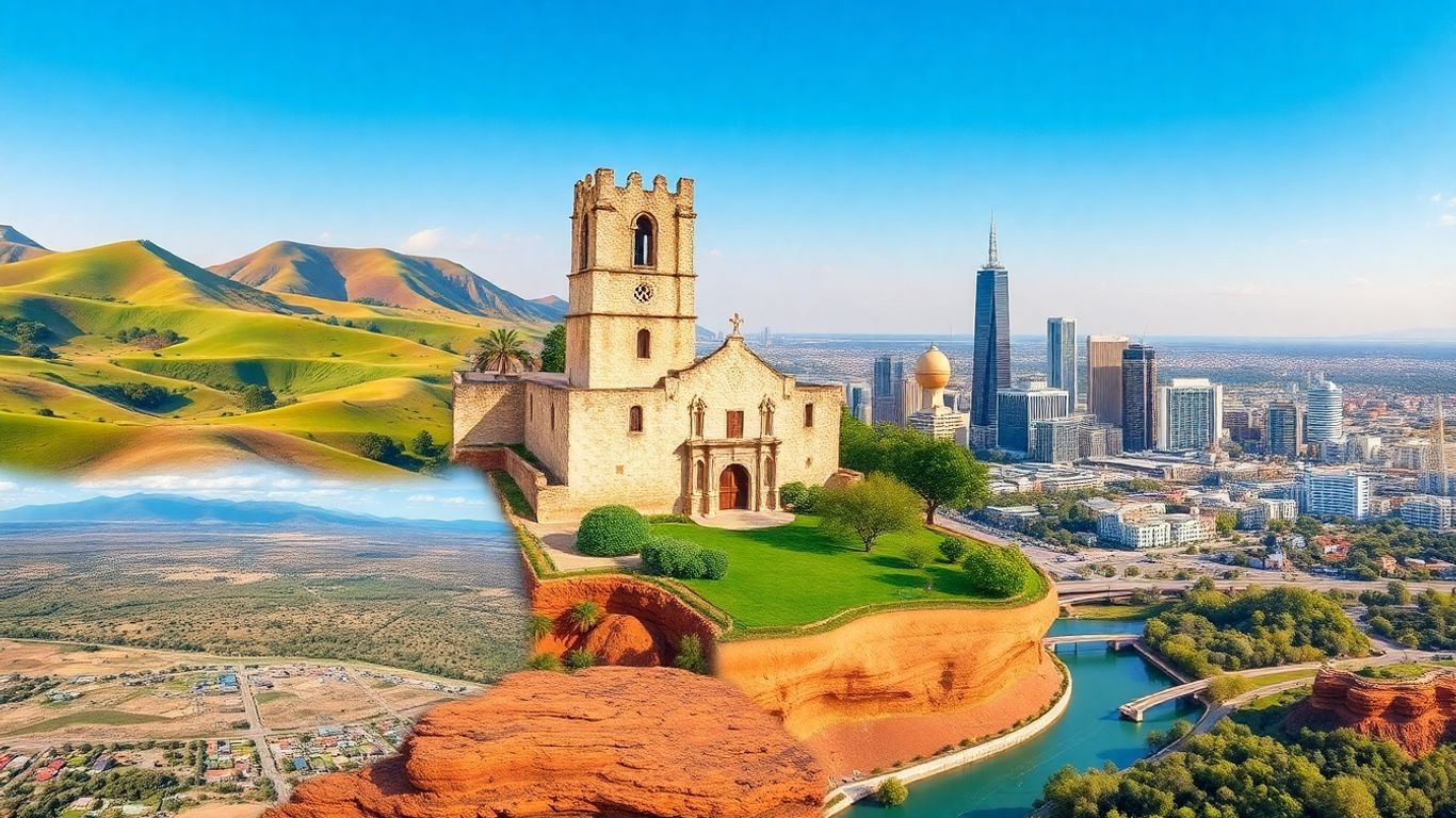 Interactive map of Texas cities and diverse regions.