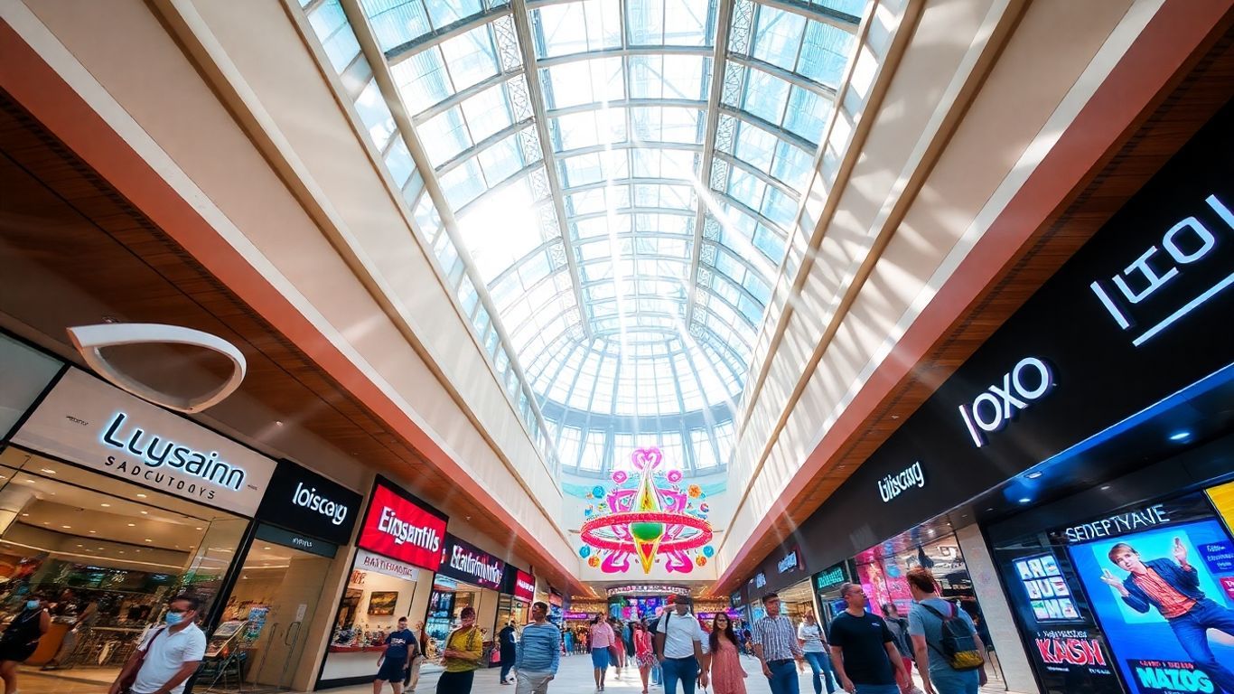 Mid Valley Mall Kuala Lumpur interior with shoppers and activities