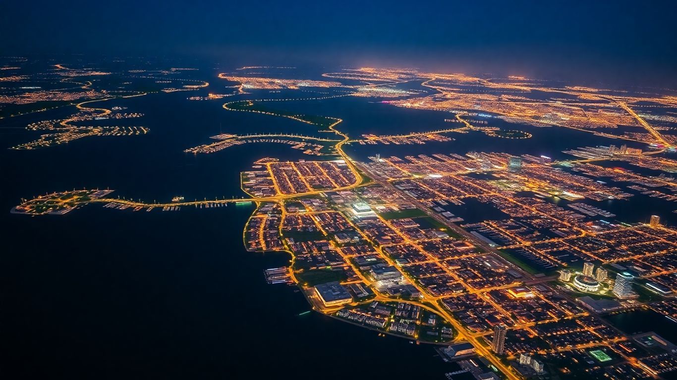 Aerial view of Central Florida cities and surrounding natural landscape.