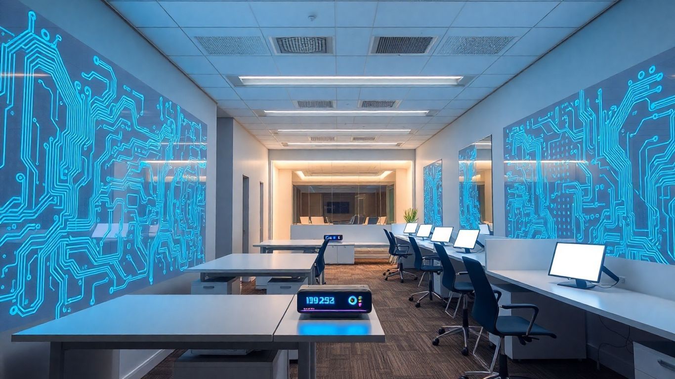 Smart technology integrated into a modern office.