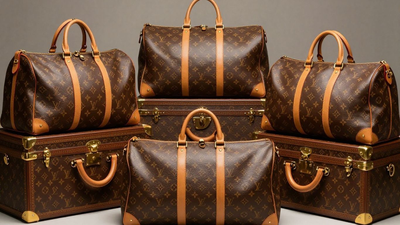 Elegant Louis Vuitton travel bags and trunks.