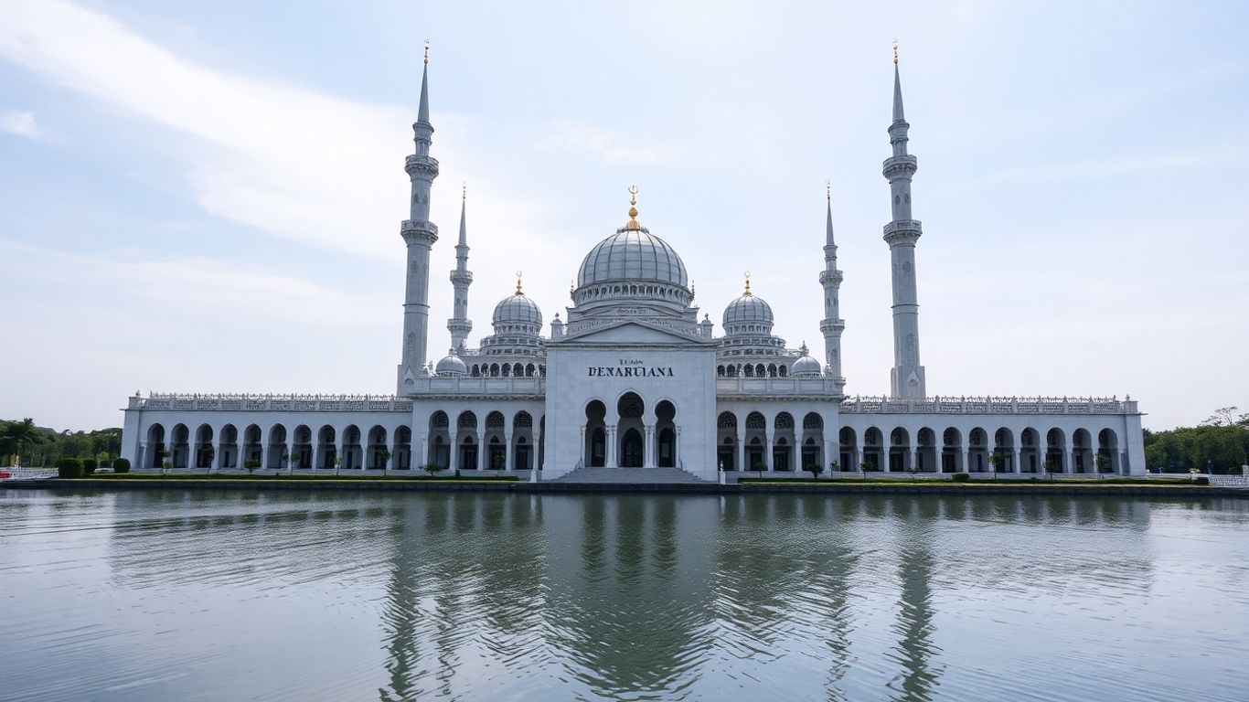 Mosque Putrajaya architectural details and reflection