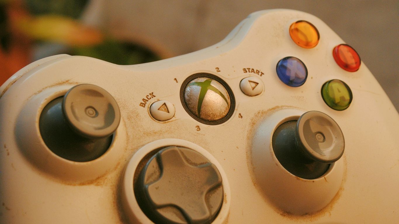 a close up of a video game controller