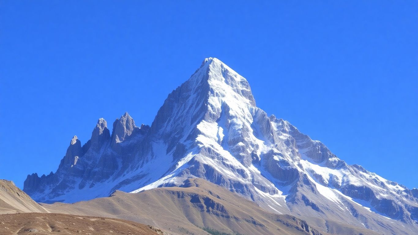 Pfeifferhorn mountain peak with snow and rocky slopes.
