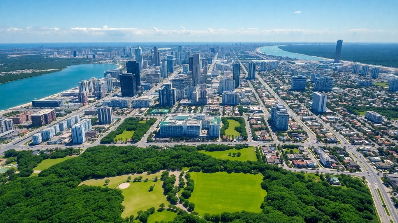 Florida cities skyline and coastal urban landscape.