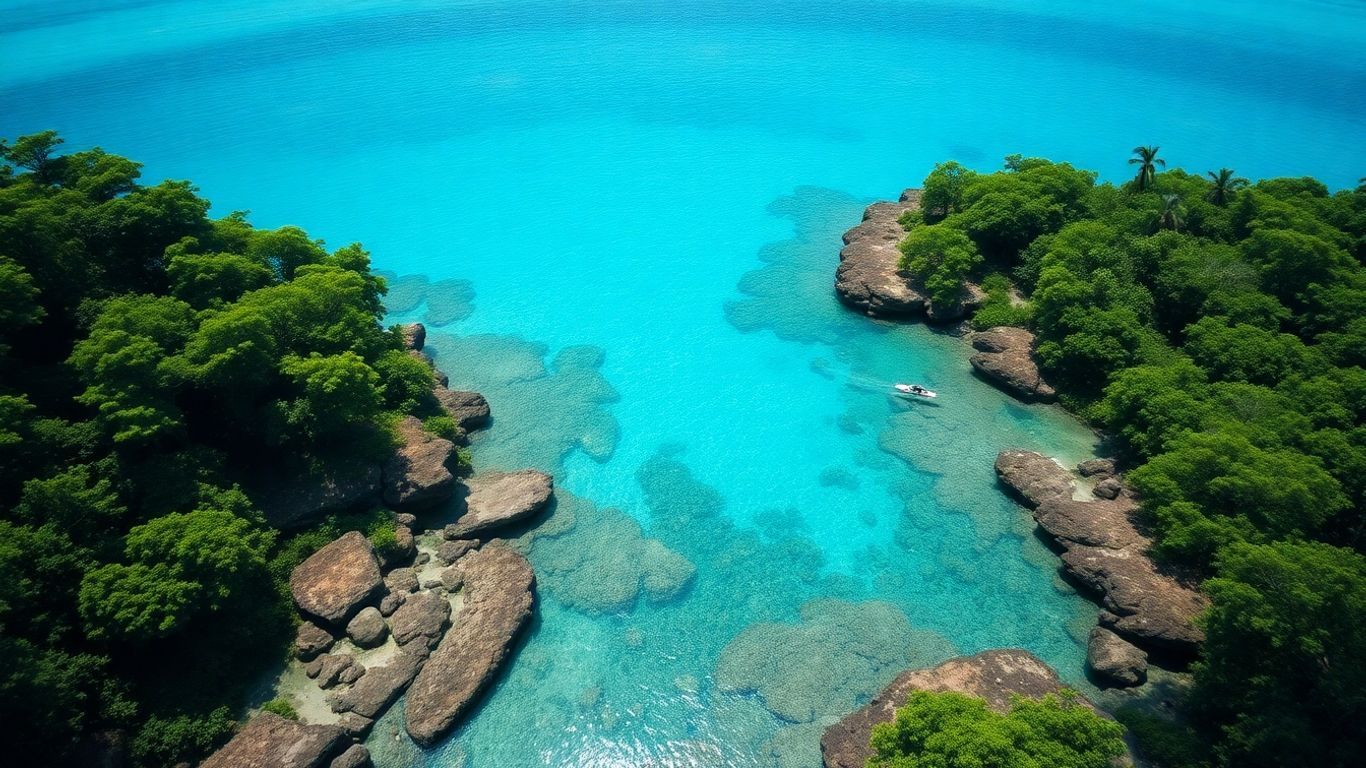 Pulau Sipadan, Malaysia, with clear water and coral.