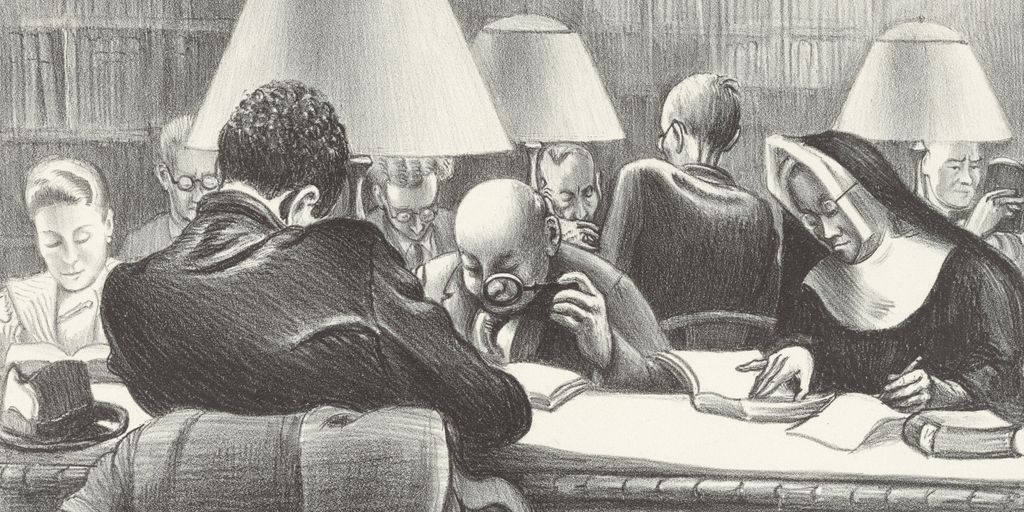 lawyers discussing a contract at a table in a modern office