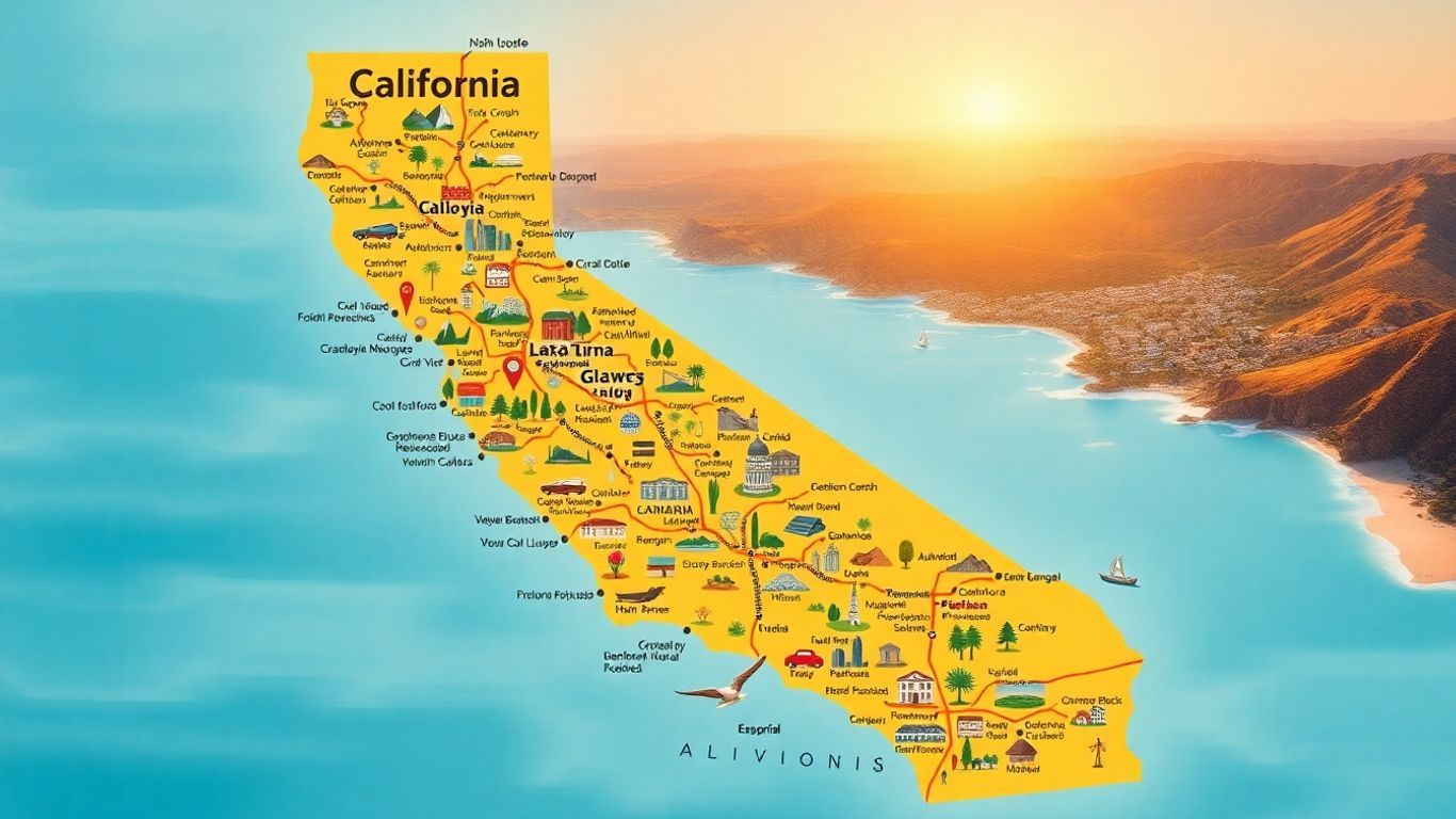 Map of California cities and regions