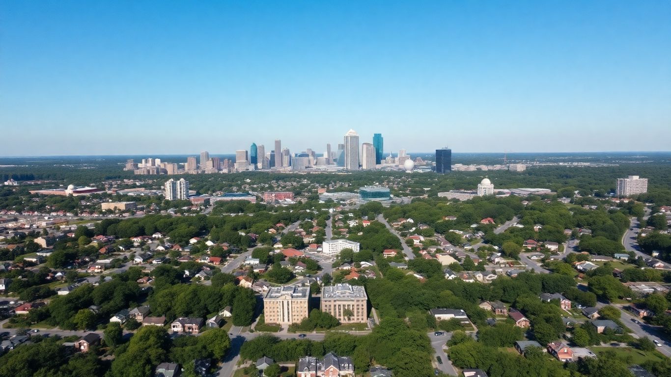 Aerial photo of Atlanta neighborhoods and housing zones