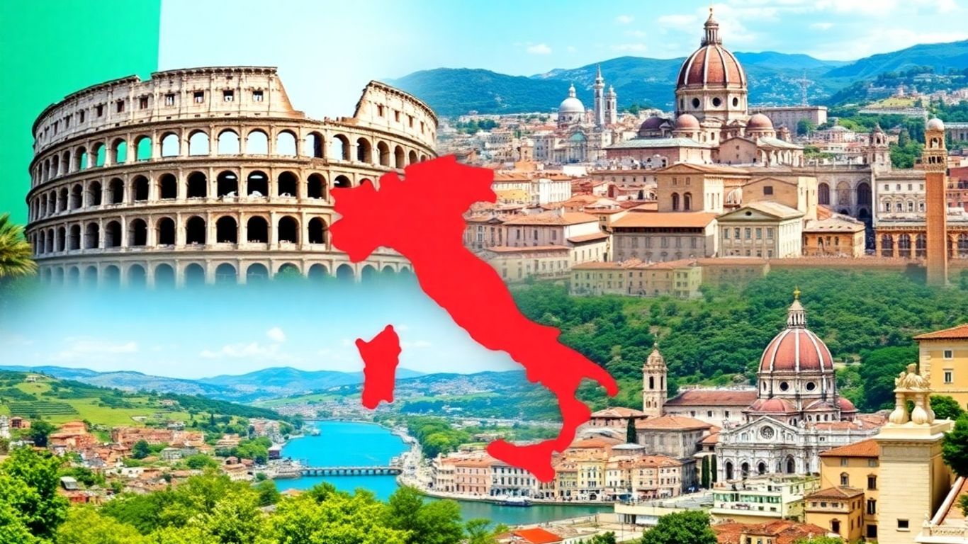 Interactive map of Italy's charming cities and landscapes.